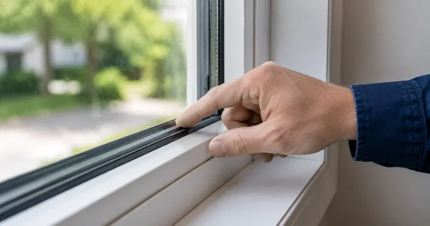 technician inspecting window glass seal in Nestleton Station, Scugog